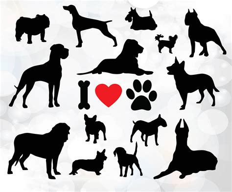 Download I love dogs svg Dog Silhouette bundle Dog breeds SVG | Etsy