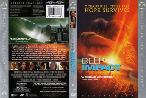 Deep impact certainly ranks as the better of the two comet/asteroid disaster movies this summer. Deep Impact (Collectors Edition) - Movie DVD Scanned ...
