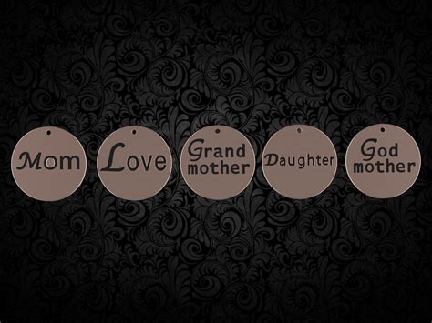 Mom Love Stamp Disc Word Charm 3d Model 3d Printable Cgtrader