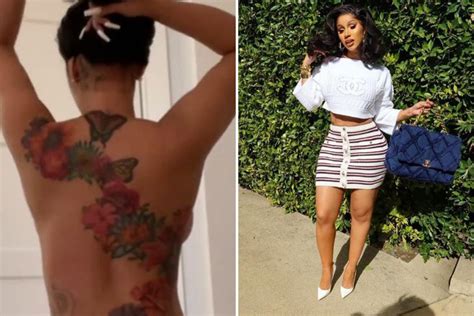 Cardi B Stuns Fans As She Strips Down To Her G String And Shows Off Massive Back Tattoo