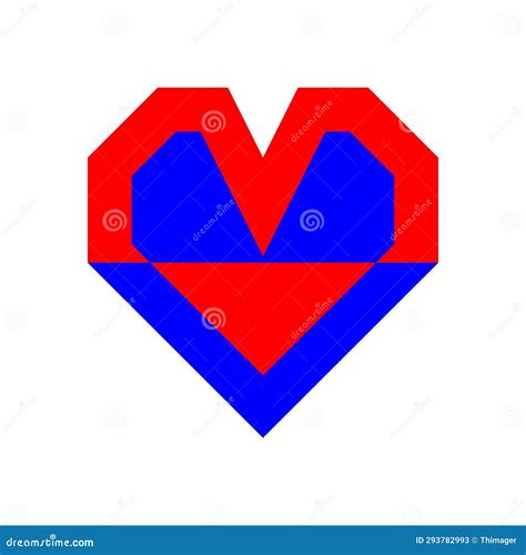 Red And Blue Diamond Heart Flat Icon Stock Vector Illustration Of Aesthetic Feeling 293782993