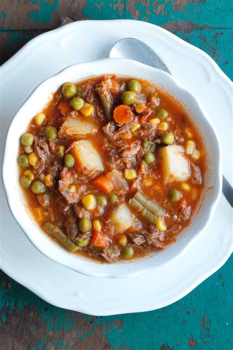My Moms Old Fashioned Vegetable Beef Soup The Country Food