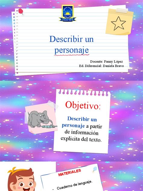 2° A Describir Un Personaje Pdf