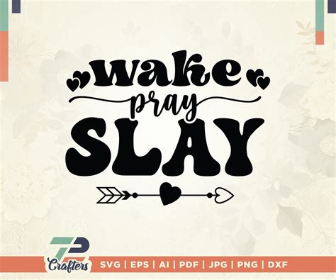 Wake Pray Slay Svg Religion Svg Pray Svg Erro Heart Svg Scripture