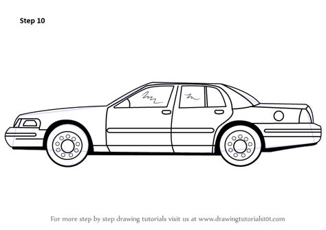 Step 5 remove all the outlines and separate the wheels from the body by giving some gap. Learn How to Draw Police Car Victoria (Police) Step by ...