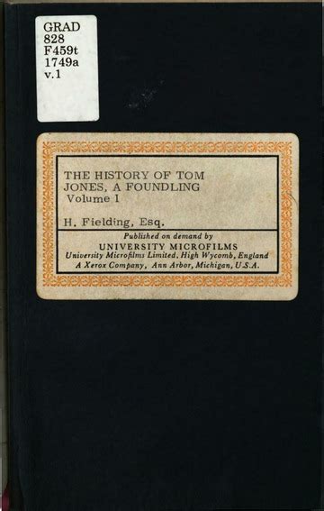 The History Of Tom Jones A Foundling Volume I Henry Fielding Free Download Borrow And