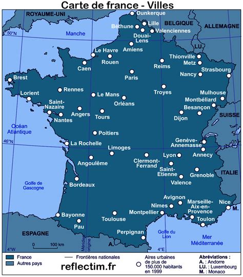 Carte france avec les principales agglomérations. carte de france ville Archives - Voyages - Cartes