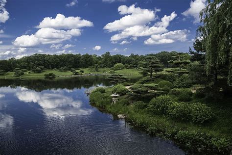 Hd Wallpaper Sky Clouds Over The Japanese Gardens Lake Landscape