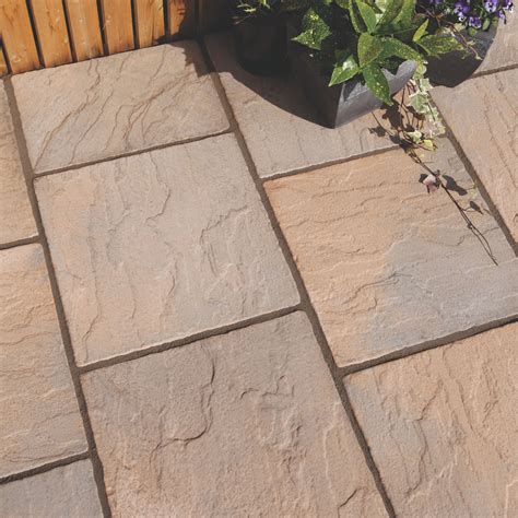 Stone rainbow bench | diy at b&q. Brown blend Derbyshire Single paving slab (L)450mm (W ...