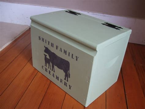 Time faded, orange graphic lettering on the front of the box reads, c. The Smiths: Milk Delivery Box