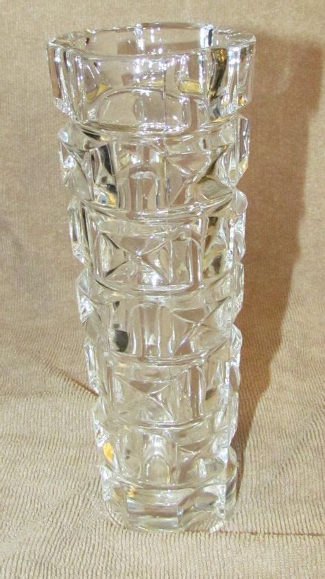Cristal D Arques 24 Lead Crystal Geometric Cubist Flower Vase 8 1 2 Tall X 3 Diameter