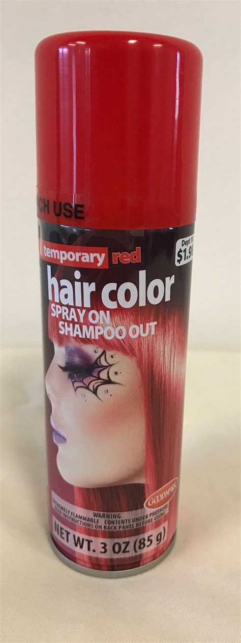 Goodmark Halloween Temporary Hair Color Spray Red Walmart Inventory
