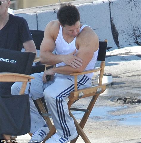 Mark Wahlberg Flexes His Huge Biceps During Death Defying Stunts For