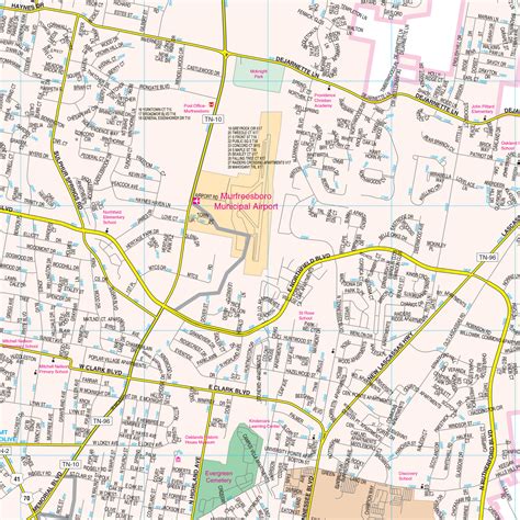 Murfreesboro & Smyrna, TN Wall Map by Kappa - The Map Shop