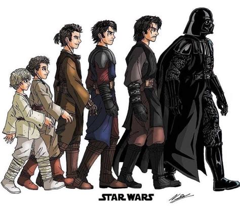 The Evolution Of Anakin Skywalker Art By Taresh Rstarwars