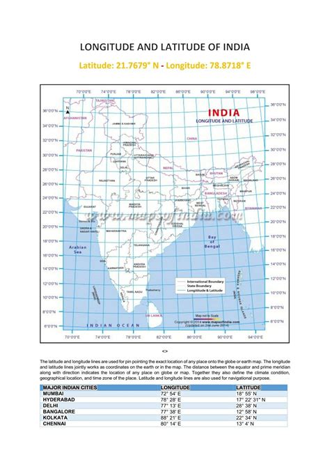 India Map With Latitude And Longitude Lines