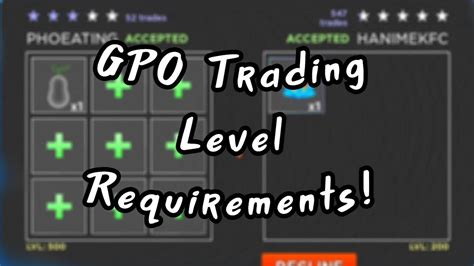 Gpo Trading Item Levels Guiderequirements Trading Discord For Gpo In
