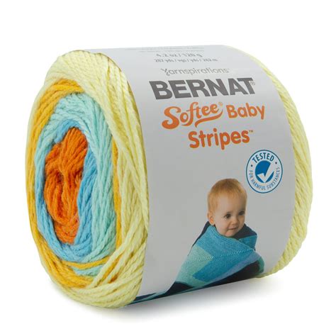 Bernat Softee Baby Stripes Soft Yarn For Knitting Crochet Blanket 3
