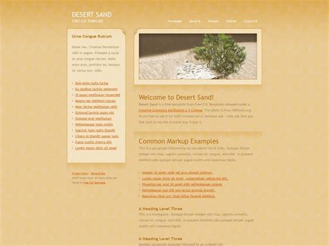 Plantillas HTML Gratis Para Descargar Desert Sand Plantillas HTML