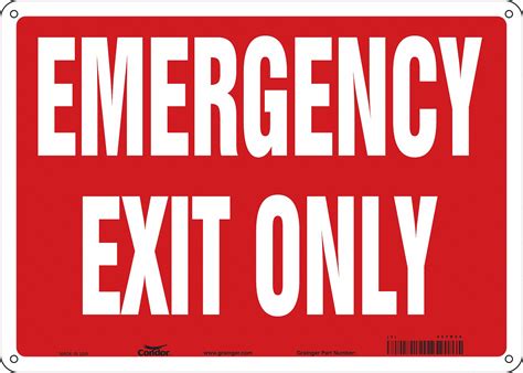 Condor Safety Sign Emergency Exit Emergency Exit Only Sign Header No