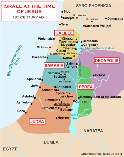Map And History Of Israel At The Time Of Jesus Christ
