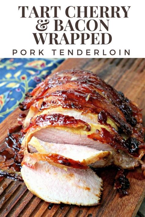 Bacon wrapped pork tenderloin from delish.com uses mccormick bourbon pork one mix for that special something that keeps you coming back for seconds. Tart Cherry and Bacon Wrapped Pork Tenderloin | Recipe ...