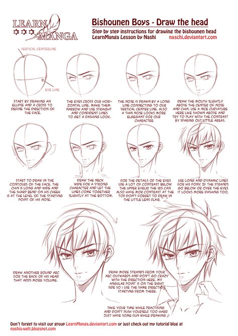 Learn Manga Bishounen Boys Draw The Head By Naschi On