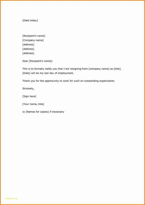 New Simple Resignation Letter Sample Download