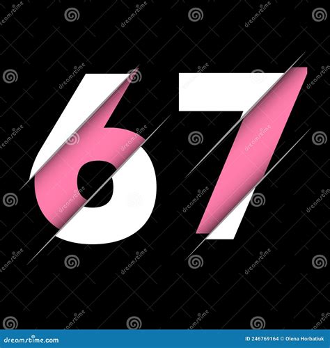 67 6 7 Number Logo Design With A Creative Cut And Black Circle