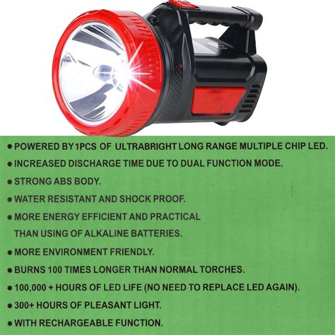 Buy Rocklight Abs 25 W Ultra Bright Rechargeable Led Torch Light Laser
