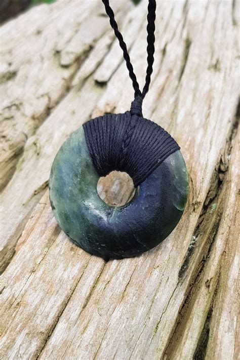 Pounamu New Zealand Jade Circle Necklace Handmade Greenstone Etsy New