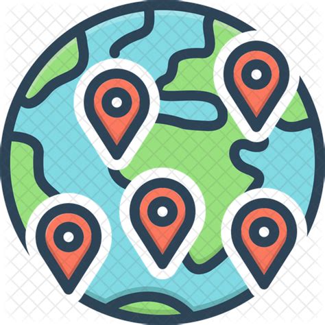 Everywhere Icon Download In Colored Outline Style