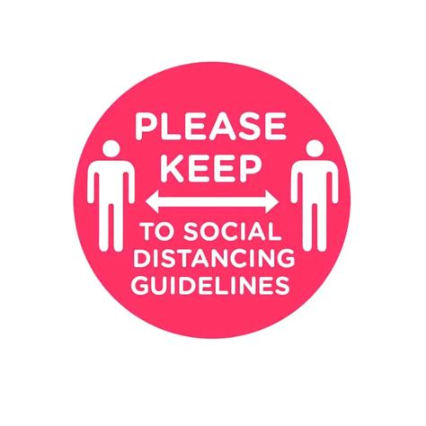 Please Keep To Social Distancing Guidelines Circle Vinyl Floor Graphic
