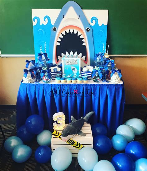 Shark Sweet Table Shark Themed Birthday Party Shark Theme Birthday