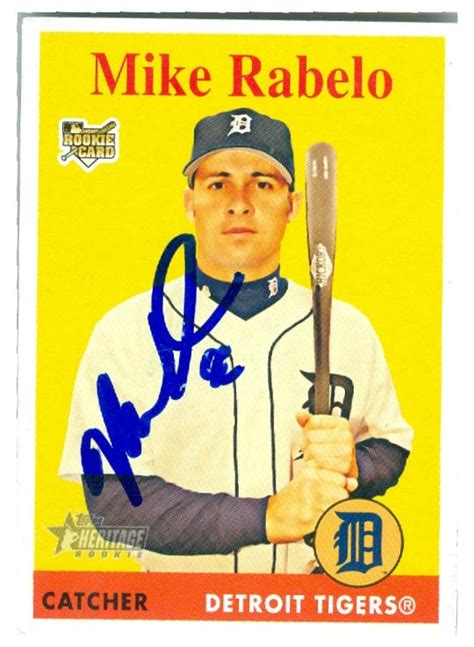 Mike Rabelo Autographed Baseball Card Detroit Tigers 2007 Topps