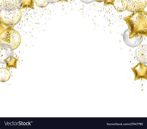 Congratulation Border With Golden Balloons Vector Image