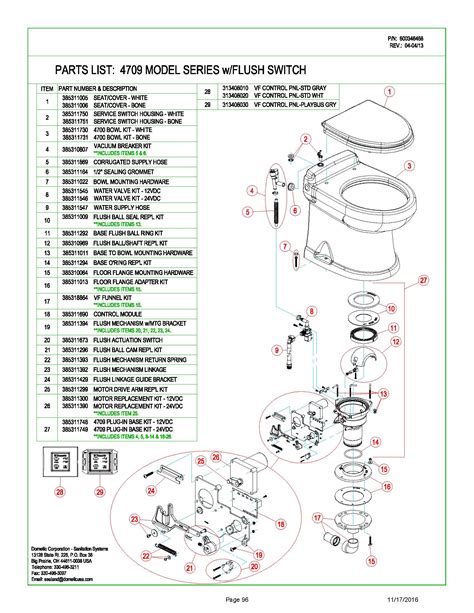 Sealand Dometic Vacuflush 4709 Toilet Spare Parts