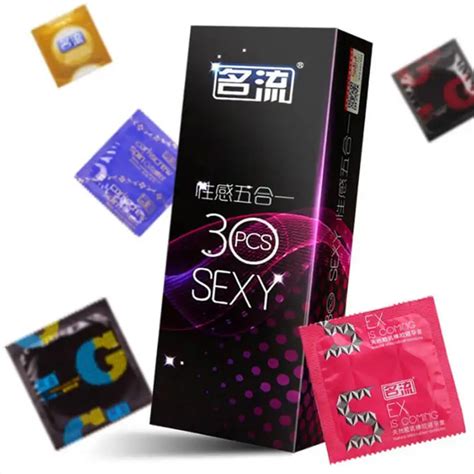 mingliu 30pcs big particle 3d dotted condoms for men 5 types in 1 g spot latex condom penis