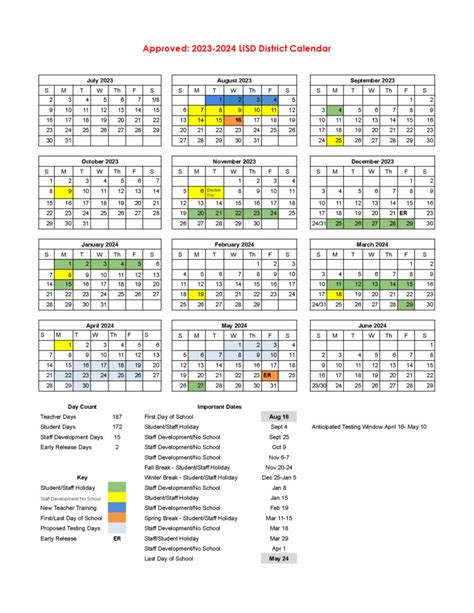 Lisd 2023 To 2024 Calendar 2023 Printable Calendar