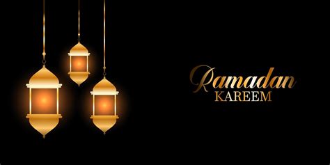 Ramadan Kareem Background with Glowing Lanterns 931837 Vector Art at