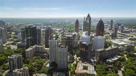 Wide View Of Skyscrapers And City Sprawl Midtown Atlanta Georgia