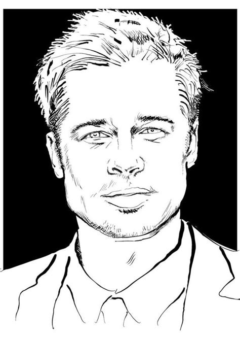 Dibujo para colorear Brad Pitt Img 24686