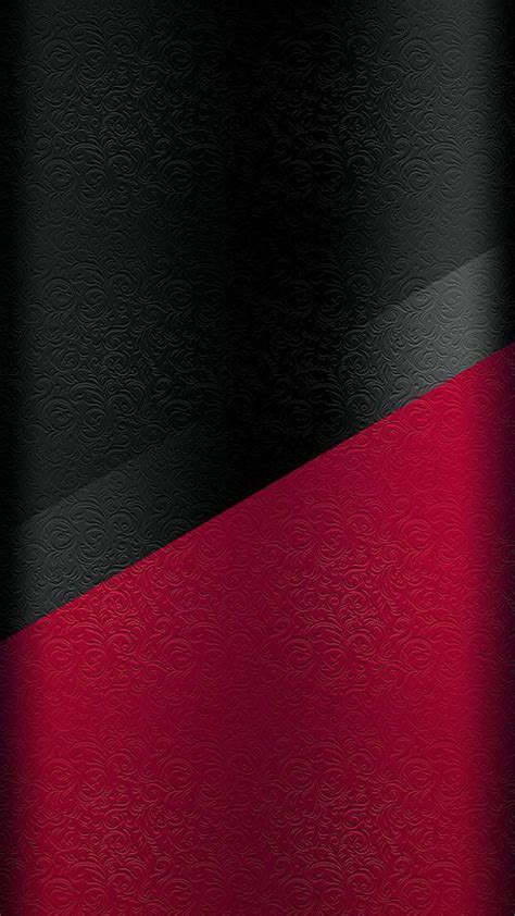 Dark S7 Edge Wallpaper 04 Black And Red Floral Pattern