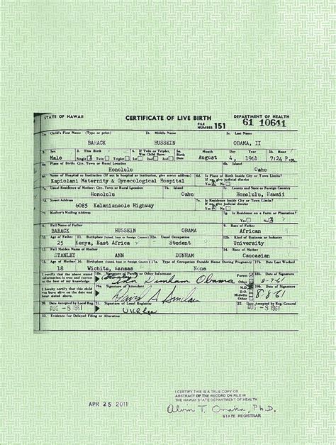 The department of health has received increased number of calls about third party vendors selling birth, death, marriage and divorce certificates. Real Birth Certificates: Obama released what he claims is ...