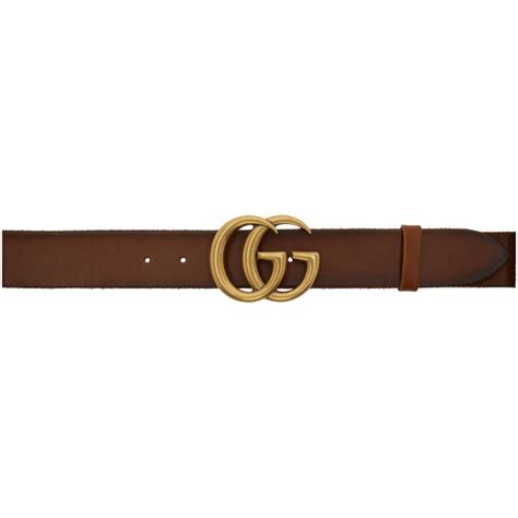 Gucci Brown Leather Gg Belt 400 Ssense Lookastic