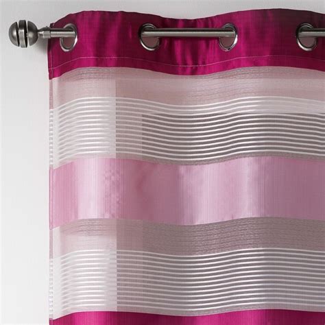 Alysee Striped Eyelet Voile Curtain Panel Pink Tonys Textiles