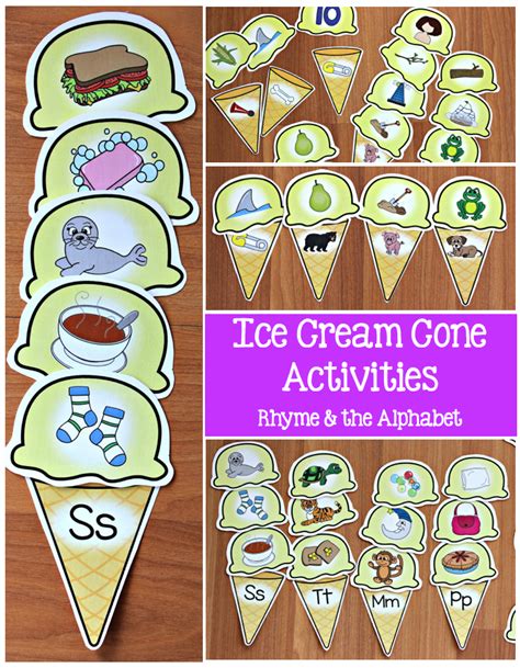 Ice Cream Activities for Rhyme and the Alphabet - Make Take & Teach