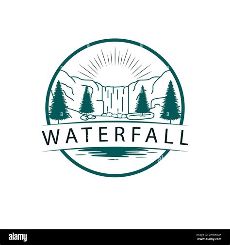 Waterfall Colorful Logo Design Nature Emblem Wildlife Forest Logo