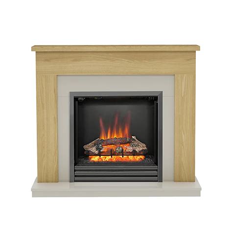 Be Modern Blakemere Stone Oak Effect Electric Fire Suite Diy At Bandq