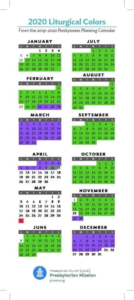 Some solemnities and other feasts are observed on (moved to) sundays by particular dioceses and national conferences. Presbyterian Liturgical Calendar 2021 | Printable March